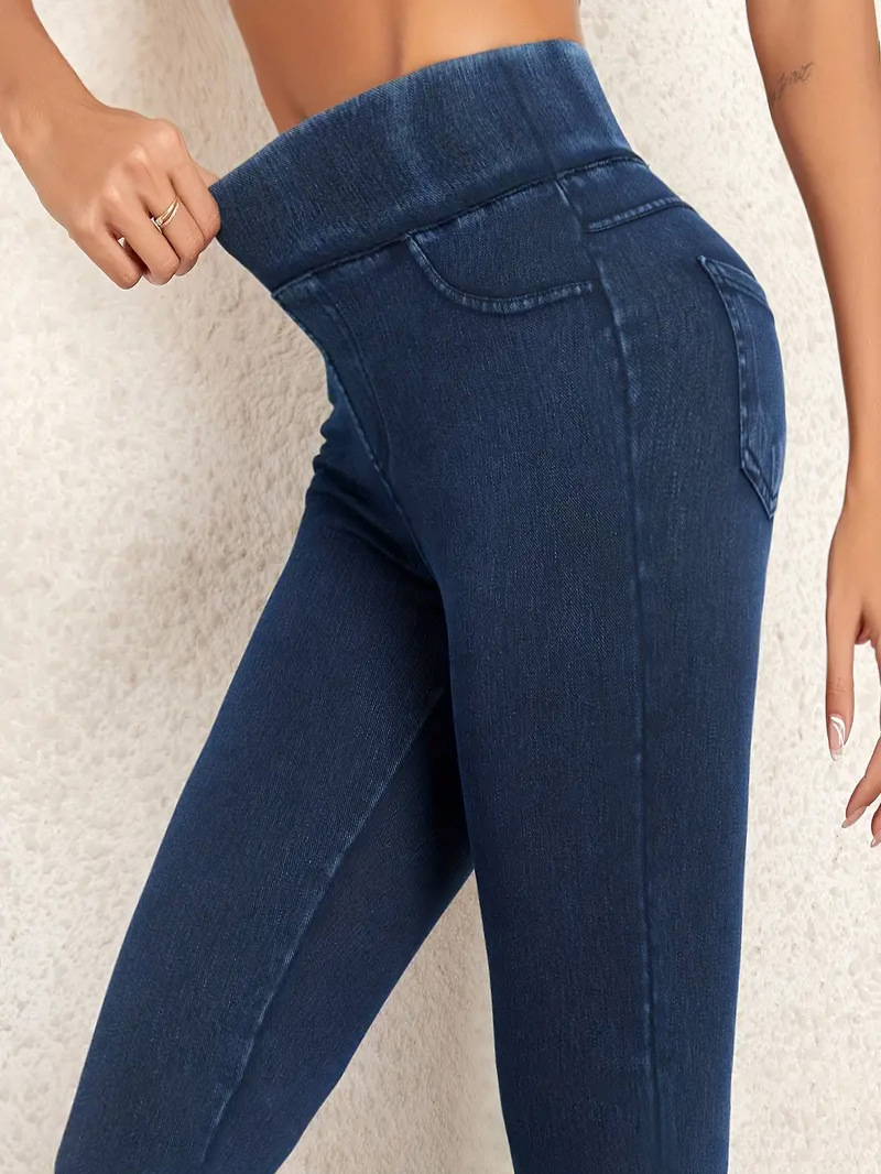 Women Stretchy Denim Leggings High Waist Skinny Jeggings